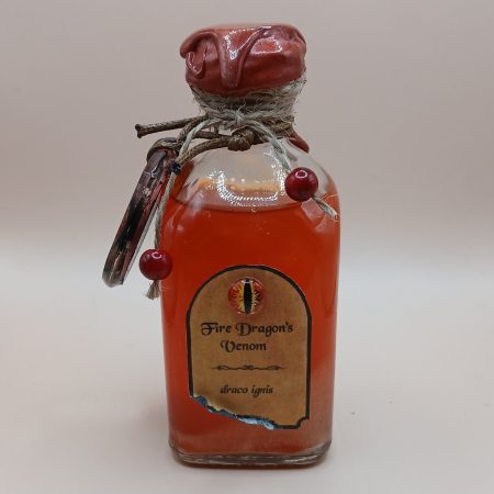 Arcane Artefacts - Fire Dragon's Venom | glimmer bottle | amulet, fang, claw | LARP / cosplay prop