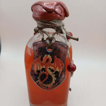 Arcane Artefacts - Fire Dragon's Venom | glimmer bottle | amulet, fang, claw | LARP / cosplay prop