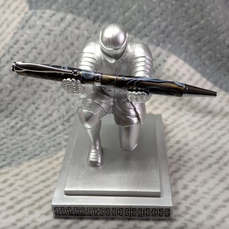 Slimline twist pen in transparent black acrylic and chrome fittings