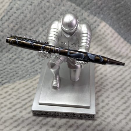 Slimline twist pen in transparent black acrylic and chrome fittings