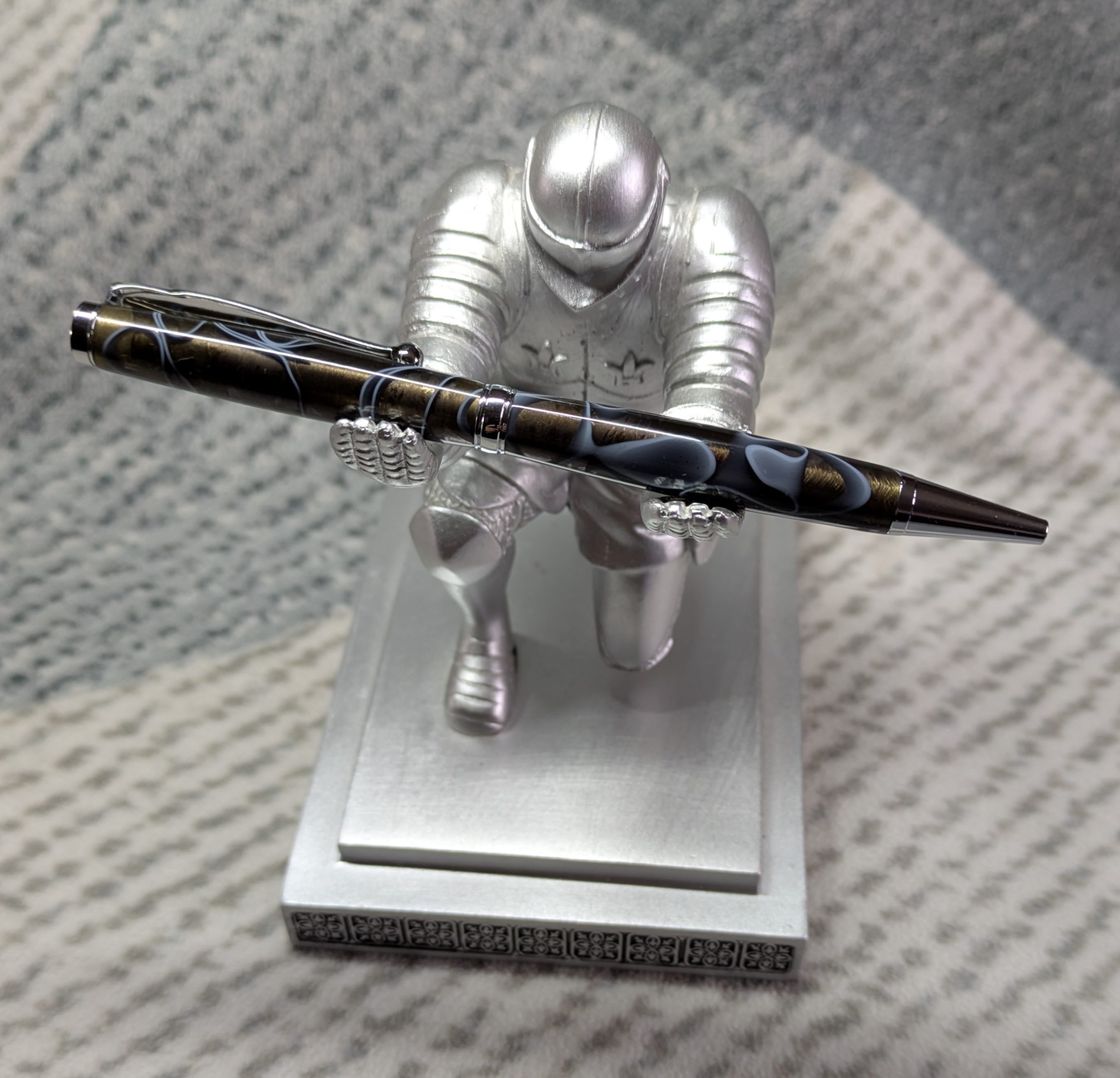 Slimline twist pen in transparent black acrylic and chrome fittings