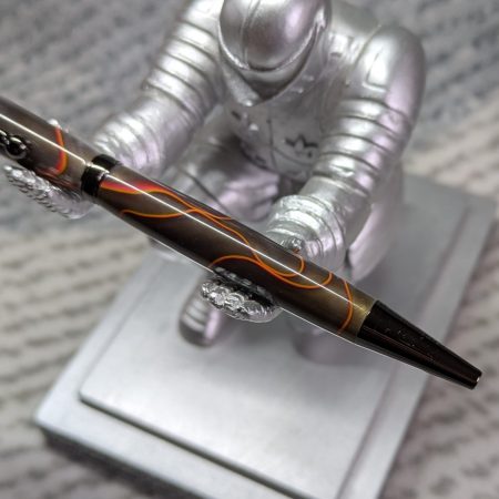 Slimline twist ballpoint pen in transparent grey acrylic