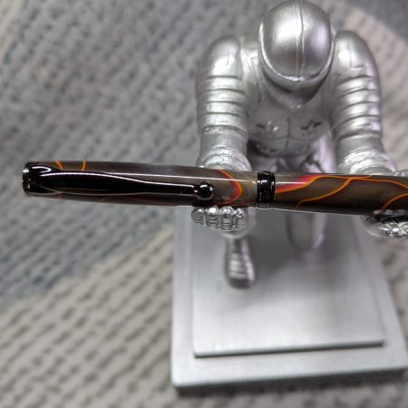 Slimline twist ballpoint pen in transparent grey acrylic