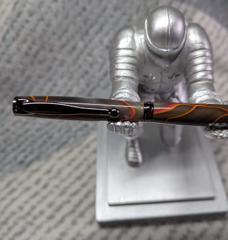 Slimline twist ballpoint pen in transparent grey acrylic