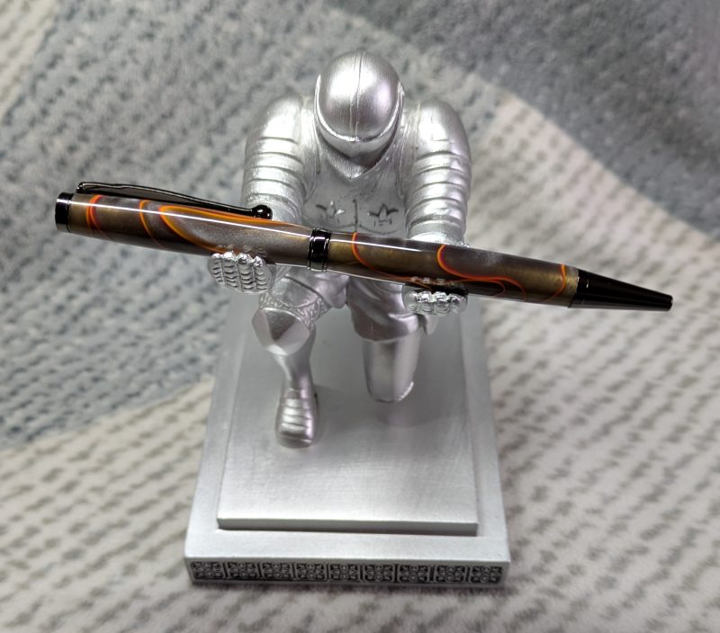 Slimline twist ballpoint pen in transparent grey acrylic