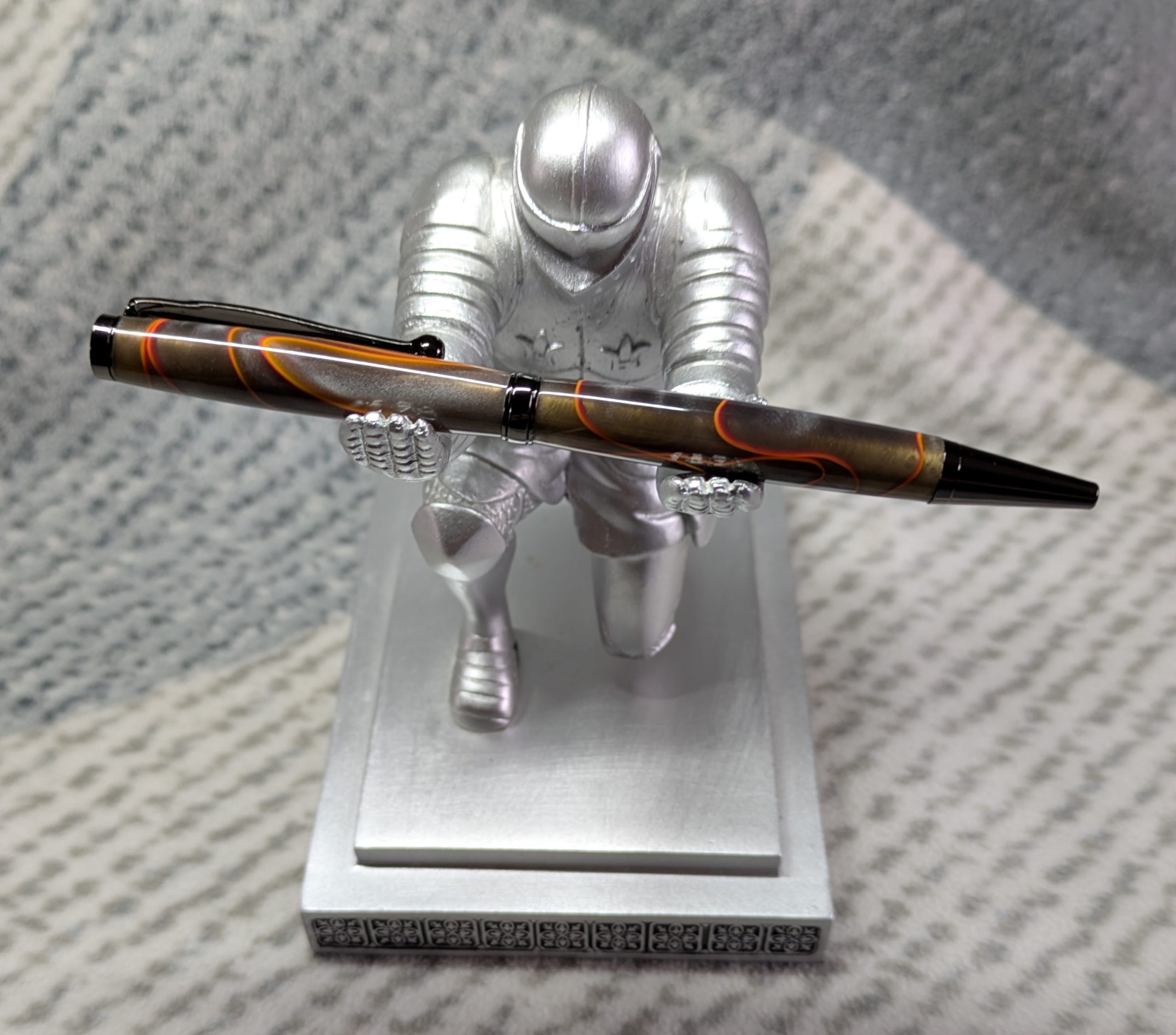 Slimline twist ballpoint pen in transparent grey acrylic
