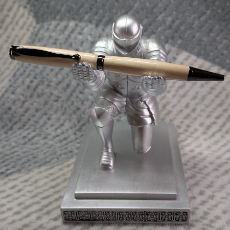 Slimline twist ballpoint pen made from maple with gun metal fittings