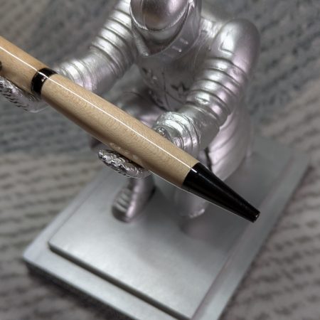Slimline twist ballpoint pen made from maple with gun metal fittings