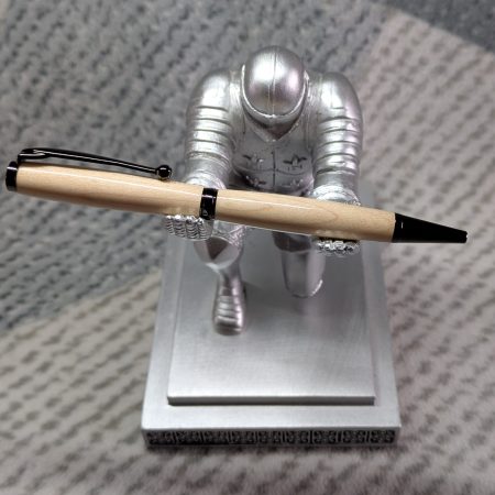 Slimline twist ballpoint pen made from maple with gun metal fittings