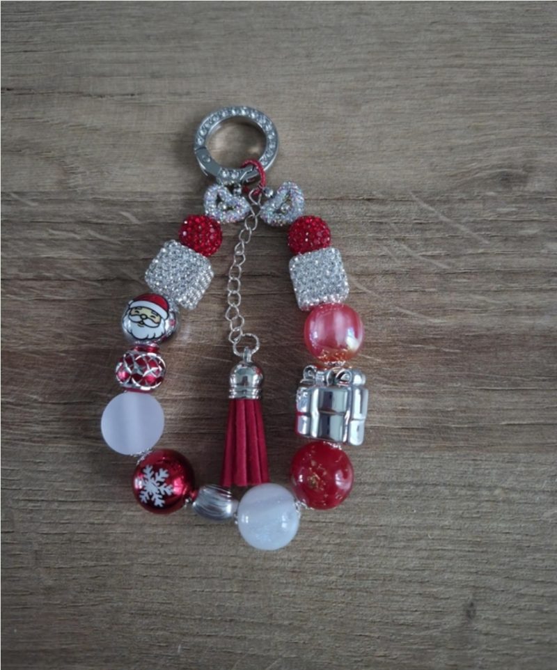 Beaded Christmas Keyring