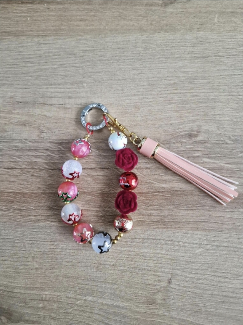 Beaded Christmas Keyring