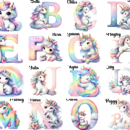 Personalised Unicorn Alphabet Money Box