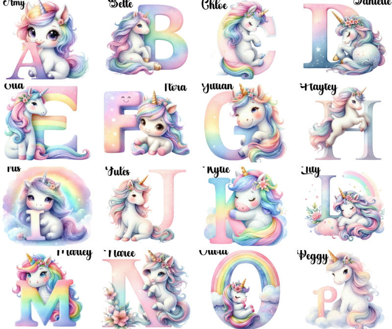 Personalised Unicorn Alphabet Money Box