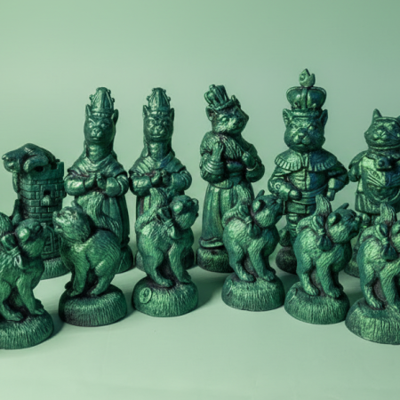 Cats themed Chess set, made to order in your choice of colour finishes