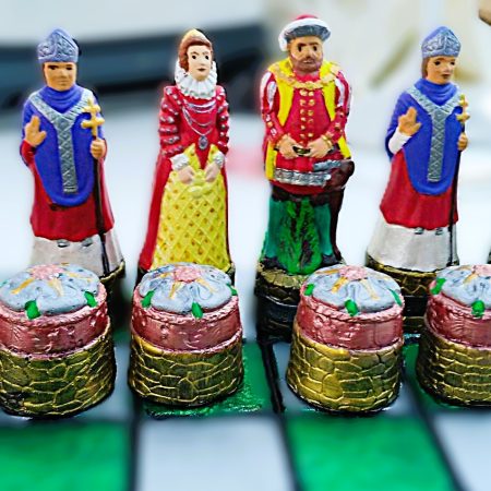 Chess Set Scottish and English Historical Figures, Handmade and Hand Painted pieces only