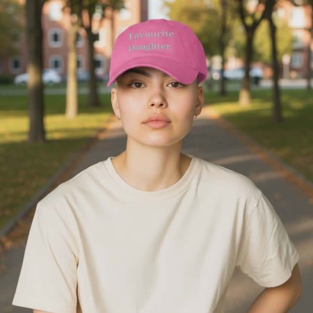 Handmade Favourite Daughter Cotton Hat with Embroidered Detail