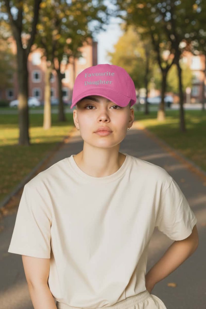Handmade Favourite Daughter Cotton Hat with Embroidered Detail