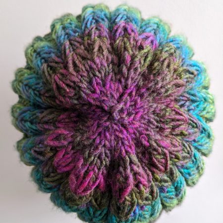 Cozy Knitted Winter Beanie - Green Palette or Green & Red with Fun Pompom