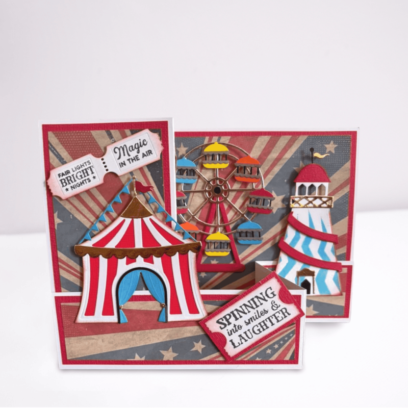 Vintage Inspired Fun Fair Greetings Card, Retro Carnival Fairground, Handmade Papercraft Card