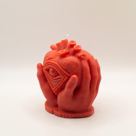 Passion Red Sculptural Heart Eye Unscented Candle | Gothic Art | Valentine's Gift | Dark Romantic