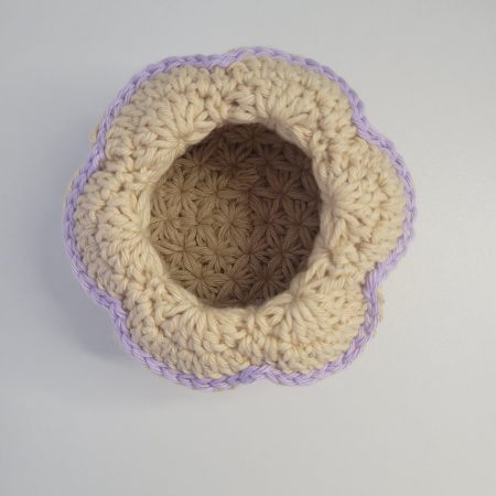 Crochet Accessories Basket - Pastel Blossom Design