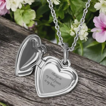 Personalised Silver Heart Locket Necklace