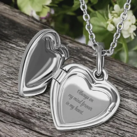 Personalised Silver Heart Locket Necklace