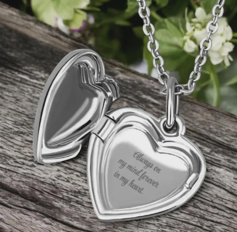 Personalised Silver Heart Locket Necklace
