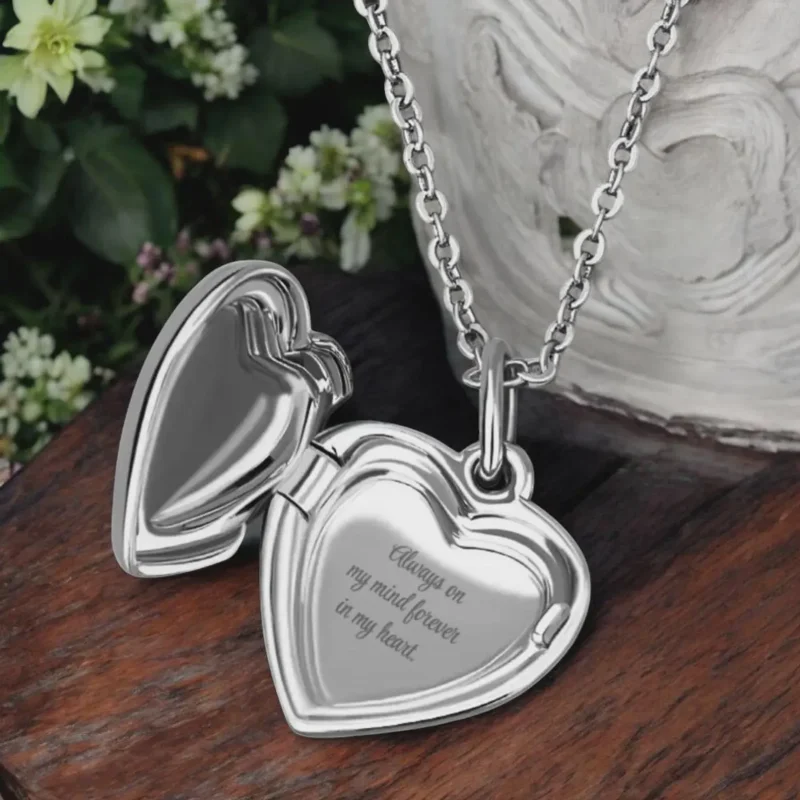 Personalised Silver Heart Locket Necklace