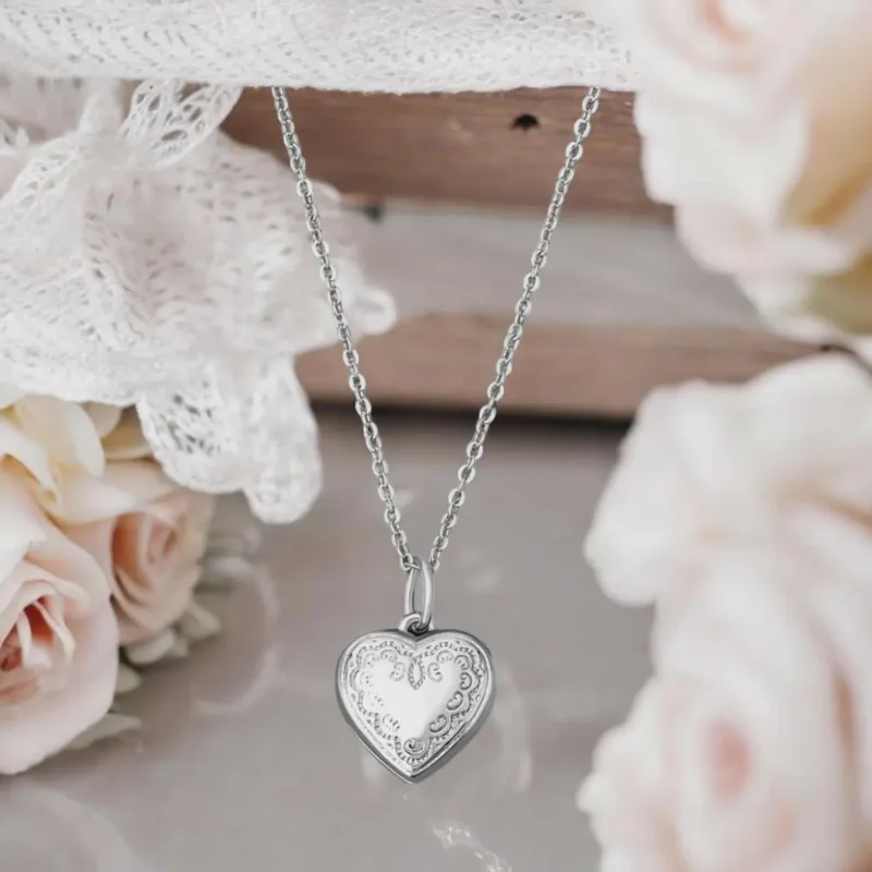 Personalised Silver Heart Locket Necklace