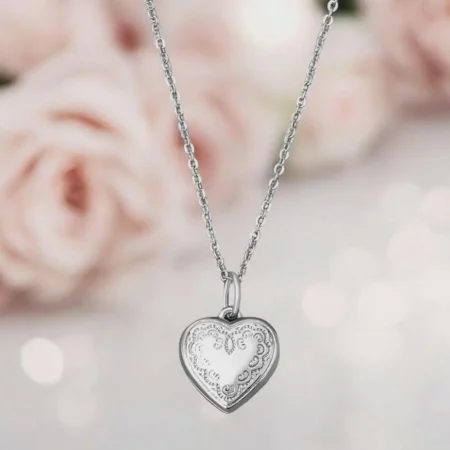 Personalised Silver Heart Locket Necklace