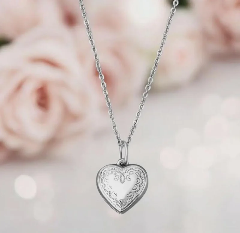 Personalised Silver Heart Locket Necklace
