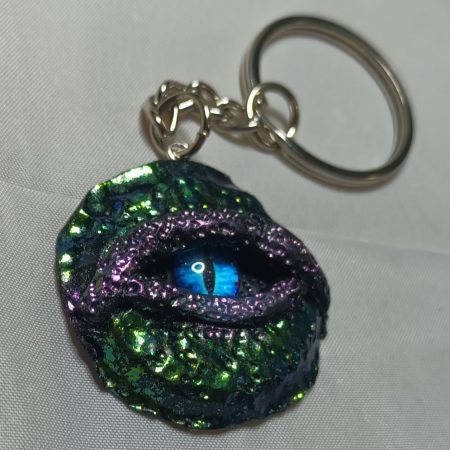 Handmade Polymer Clay Dragon Eye Keyring, Durable and Lightweight