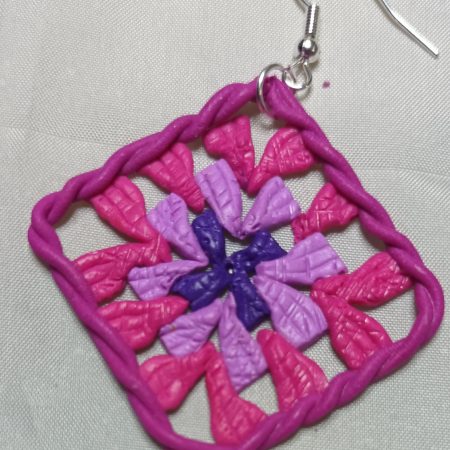 Handmade Polymer Clay Earrings with Crochet-Inspired Design, Colourful & Lightweight