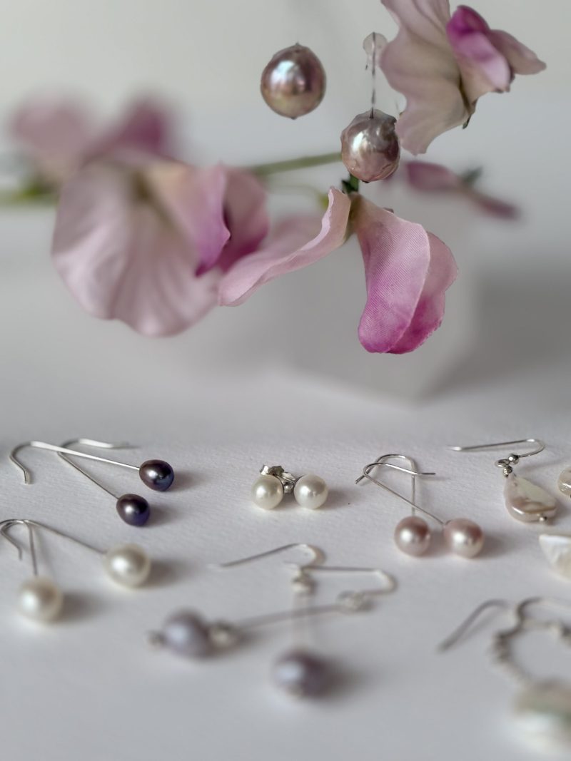 Freshwater Cultured Pearls Coin Shape Stud Earrings