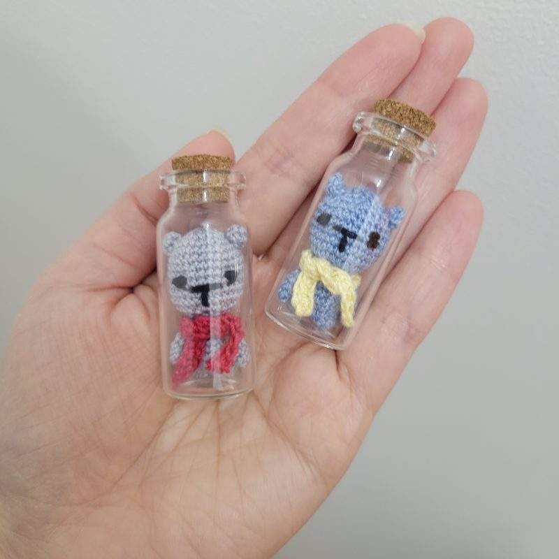 Whimsy Bear in a Bottle – Miniature Crochet Keepsake