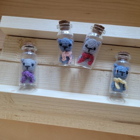 Whimsy Bear in a Bottle – Miniature Crochet Keepsake