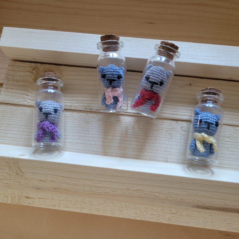 Whimsy Bear in a Bottle – Miniature Crochet Keepsake