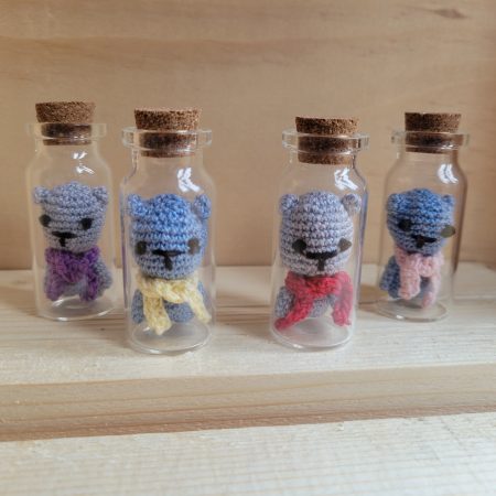 Whimsy Bear in a Bottle – Miniature Crochet Keepsake