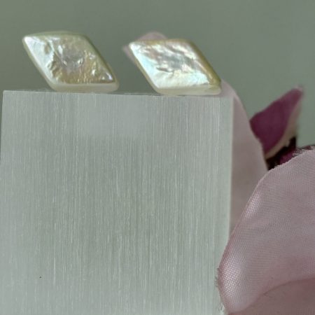 Freshwater Cultured Diamond Pearl Stud Earrings