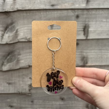 Beep Beep Bitches Keyring, Girly Keyring, Drivers Keyring