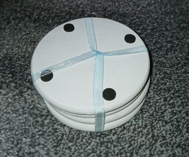 Filey Brigg, hand painted wooden coasters set of 4