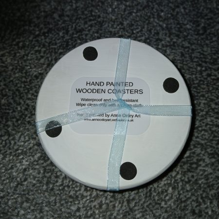 Filey Brigg, hand painted wooden coasters set of 4