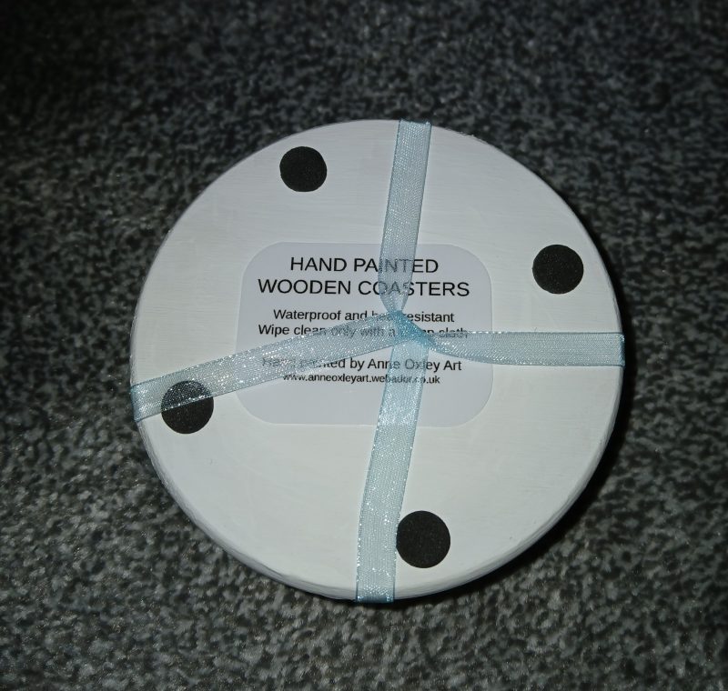 Filey Brigg, hand painted wooden coasters set of 4