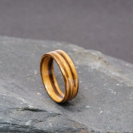 Zebrano Handcrafted Bentwood Ring For Him or Her
