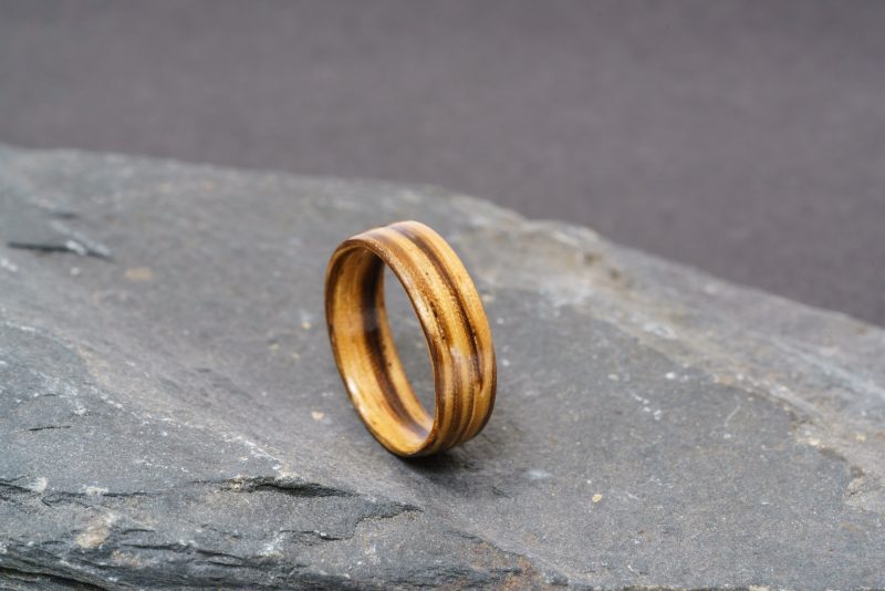 Zebrano Handcrafted Bentwood Ring For Him or Her