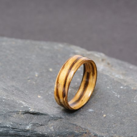 Zebrano Handcrafted Bentwood Ring For Him or Her