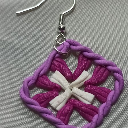 Polymer Clay Granny Square Earrings Inspired by Crochet, Lightweight