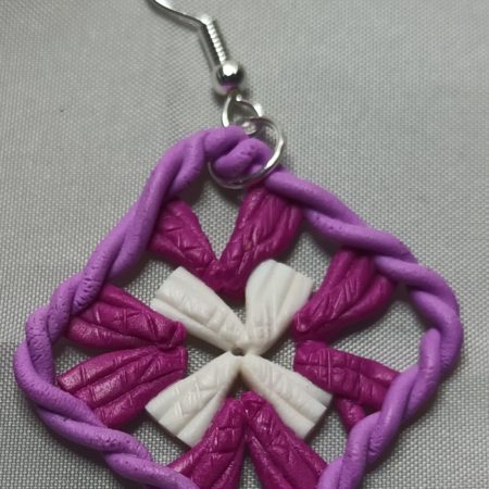 Polymer Clay Granny Square Earrings Inspired by Crochet, Lightweight