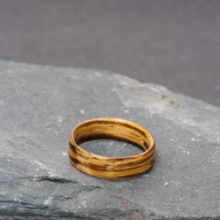 Zebrano Handcrafted Bentwood Ring For Him or Her